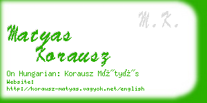 matyas korausz business card